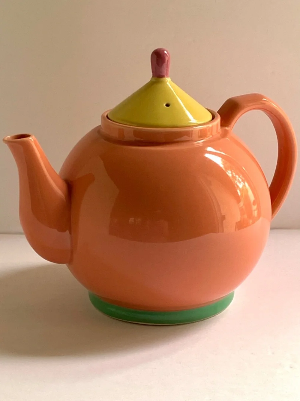 Vintage Lindt Stymeist Peach Porcelain Teapot | 1980s Japan | Pastel Colorway
